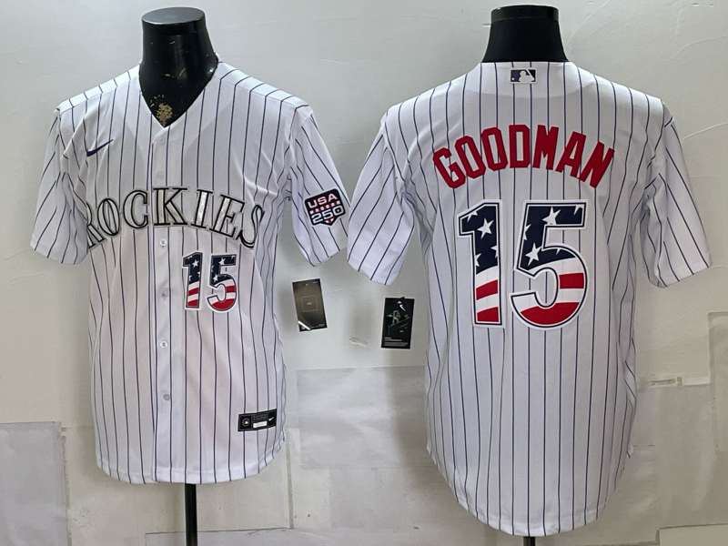 Men Colorado Rockies #15 Goodman white MLB 2026 jersey 0716002